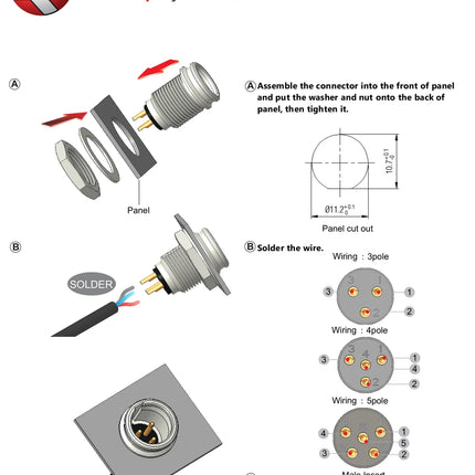 Tiny XLR Cable Connector Male Female 3 4 5 Pin Mini XLR Plug/ Male Socket RT5MP  Wireless Bodypack Headphone Microphone Jack
