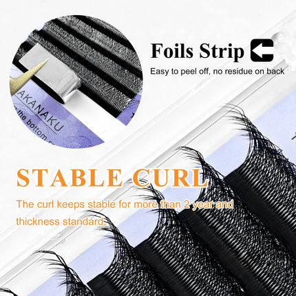 LAKANAKU W Clover Eyelashes Extension Cilios extensiones de pestañas YY/4D/5D/6D/7D/8D Premade Fans Eyelash Extensions Volume