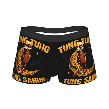 Hot Boxer Tung Tung Tung Sahur Shorts Panties Briefs Man Underwear Italian Brainrot Meme Polyester Underpants for Male Plus Size