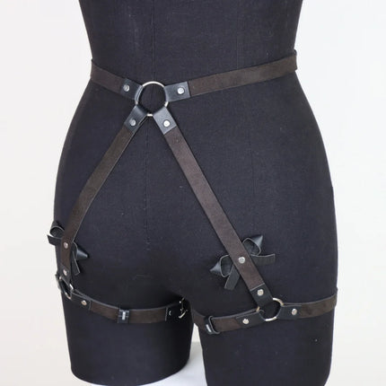 Women Sexy Garter Belt PU Leather Harness Lingerie Bdsm Bodystockings Garter Belt Fetish Erotic Rave Sword Belts Gothic bodysuit