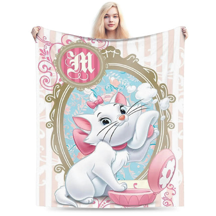 Aristocats Marie Cat Knitted Blankets Pink Wool Throw Blanket Summer Air Conditioning Portable Soft Warm Bedspread