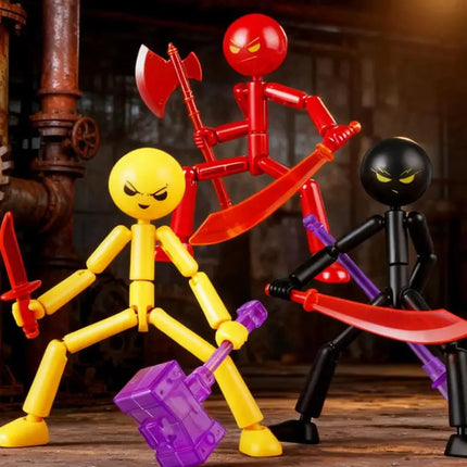 [JT]1Set Movable Assembled Robot Home Office Desk Ornaments Multi-jointed Matchmaker Decorative Creative Stickman Festival Gift