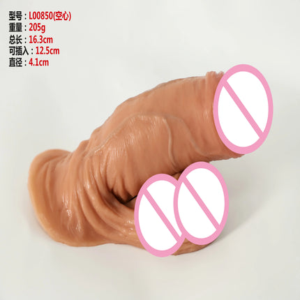 Ftm Packers Wholesale 2 in 1 Ultra Soft Silicone Hollow Penis Sleeve with Big Scrotum Prosthetic Stroker