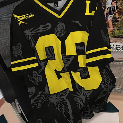 2025 Summer New Men's T-shirt Casual sporty breathable and lightweight V-neck men's T-shirt