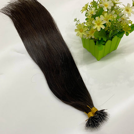 Straight Nano Rings Tip Hair Extension Ombre Natural Virgin 100% Human Hair Bulk Blonde Bundles Micro Beads Wholesale keratin