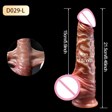 Realistic Dildos Skin Sliding Foreskin Testicles Dildo Penetration Anal Vaginal Stimulation Penis Dick Adult Sex Toys for Woman