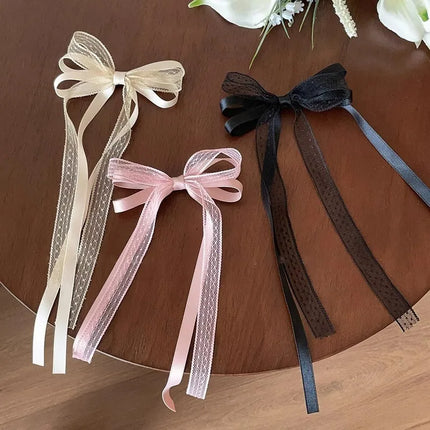 Fashion Bow Ribbon Hair Clips For Women Girls Lace Hairpins Barrettes Set Korean Bow Clips Party Hair Accessories Headwear Gifts