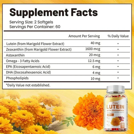Lutein & Zeaxanthin - Anti-oxidation, Maintain Eye & Vision Health,  Supports Eye Strain, Dry Eyes