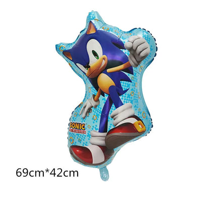Cartoon Blue Glitter Hedgehog Balloon Sonic Game Happy Birthday Party Decoration Baby Shower Boy Kids Party Supplies Kids Gifts