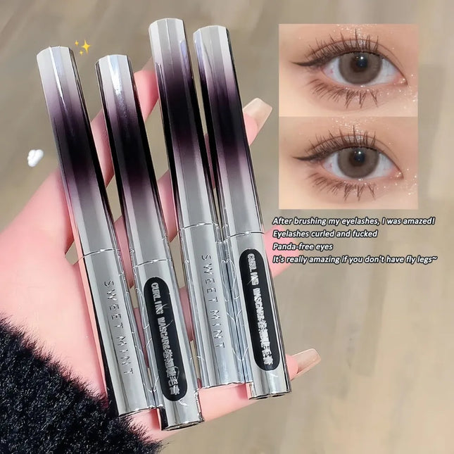 Metal Iron Mascara Silk Fiber Ultra-Fine Brush Black Brown Waterproof Lasting Curling Fast Dry Eyelash Extensions Eyes Makeup