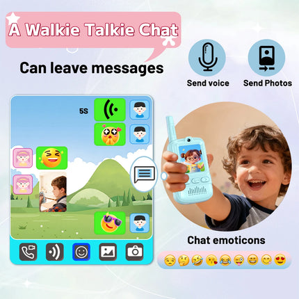 2PK New Generation Kids Video Walkie Talkie with Fun Features Long Endurance Outdoor Communication Children's Toy Gifts for Kids