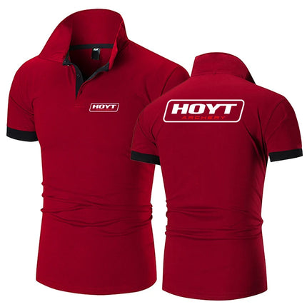 2023 New Hoyt Archery Men's Summer Short Sleeve Luxury Business Casual Polo Shirt Breathable Sportwear Designer Tops