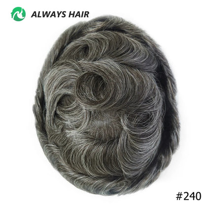 0.12-0.14mm PU Men Toupee Full Thickness Skin Indian Human Hair Men's Capillary Prothesis 130% Density Wig Man