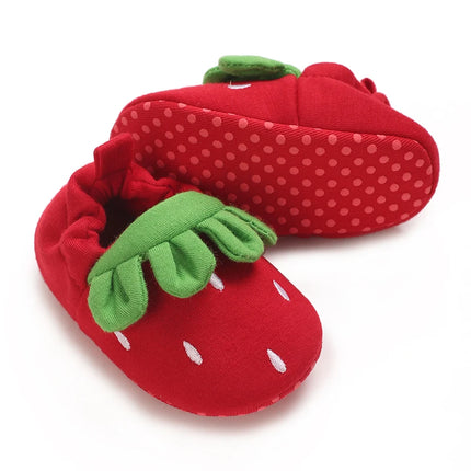 Spring and Autumn Baby Girl Baby Shoes Cute Strawberry Casual Sports Shoes Elastic Mouth Comfortable Baby Walking Shoes