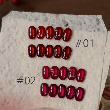 MIANEL 12ML Burning Love Cat Eye Gel Polish 2025 New Arrival - Brightening Dragon Fruit Pink with Glass Bead Cat Eye Nail Art