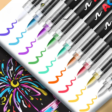 12/24/36/48Colors/set Acrylic Marker Pen Paint Brush Pen Painting Coloring Pen DIY Graffiti Art Making School and Office Supplie