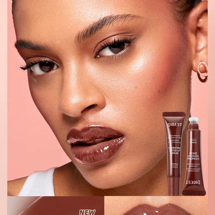 Nude Brown Plumping Lip Gloss Moisturising Colored Lip Oil Transparent Fullness Lips Tint Soft Tube Make Up Beauty Lips Care 12g