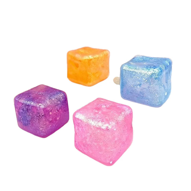5CM Ice Cube Shaped Fidget Toy Square Stress Relief Ball Squishy Squeeze Anxiety Maltose Stress Relief Sensory Adults Toys