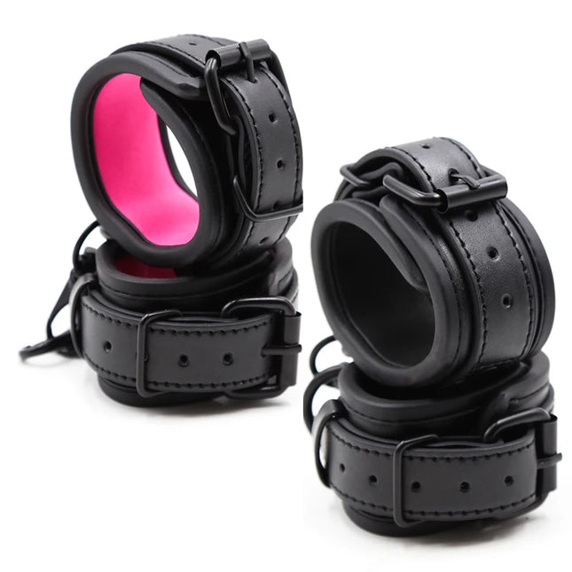 No Vibrators For Women Erotic Handcuffs Ankle Cuffs Collar BDSM Bondage Restraints Slave Sex Toys For Couple Women Adult Games