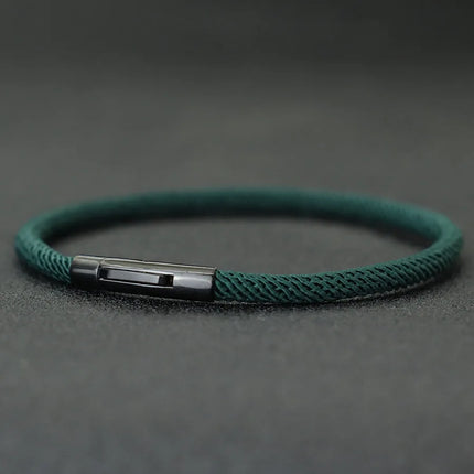 Minimalist Elegance Rope Bracelet Men Grade A 4mm Thread Braslet Homme Stainless Steel Buckle Pulseiras Masculina Armband Herren