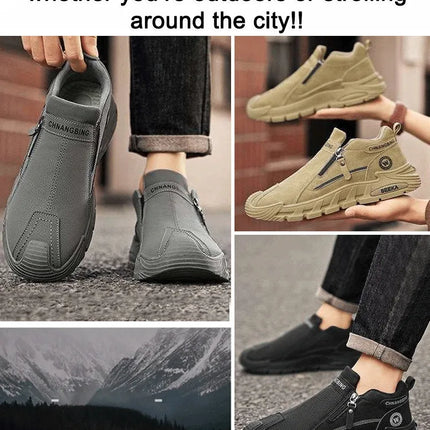Men's Waterproof Casual Sneakers, Thick-Sole Wear-Resistant Sports Shoes, Non-Slip Comfortable Breathable, Fashionable Practical