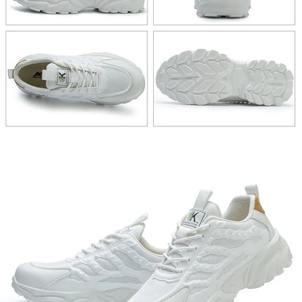 white work shoes lightweight comfortable safety shoes man women work shoes with a steel toe puncture proof safety work sneakers