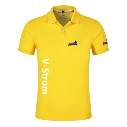 2024 Motorcycle Vstrom 650 V Strom Men's New Autumn Casual Polo Shirt Comfortable T-shirt High Quality Breathable Short Sleeve Top