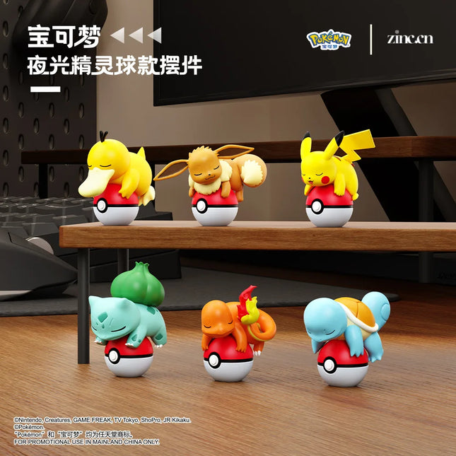 Genuine Pokemon Pikachu Eevee Psyduck Squirtle Charmander Bulbasaur Anime Action Figure Toy Doll Car Decoration Christmas Gift