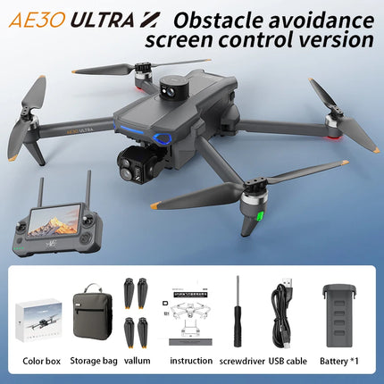 AE30 Max 6000M LCD SC GPS Drone 8K Dual Camera 6G Wifi FPV 3-Axis Gimbal Professional Obstacle Avoidance Quadcopter RC Dron Toy