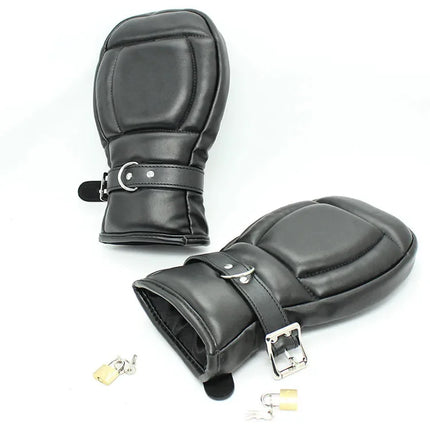 Black Synthetic Leather Straitjacket Bondage Head Hood HeadMask Mitts Gloves BDSM Adult Games Adjustable Body Restraint Sex Toys
