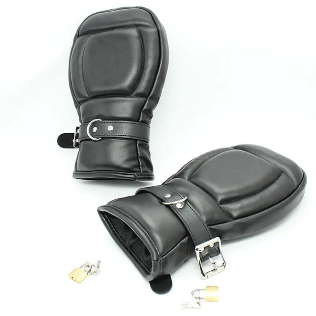 Black Synthetic Leather Straitjacket Bondage Head Hood HeadMask Mitts Gloves BDSM Adult Games Adjustable Body Restraint Sex Toys