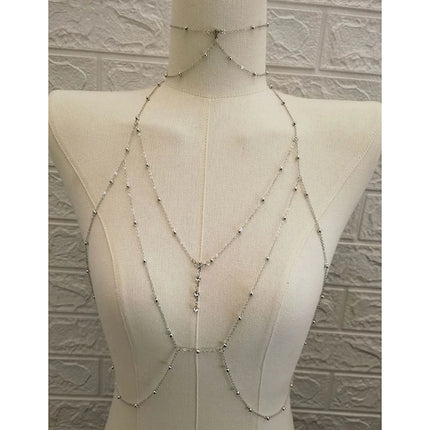Metal Body Bust Chain Jewelry For Women Sexy Bikini Ladies Breast Crystal Breast Chain Necklace Decoration Summer Body Jewelry