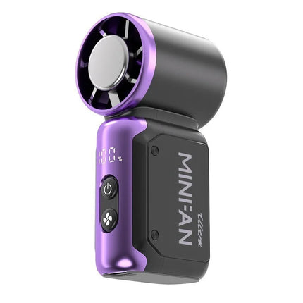 Portable Mini Handheld Cold Compress Fan 199 Speed Adjustable Digital Display Turbo Bladeless Fan USB Rechargeable Cooling Fan