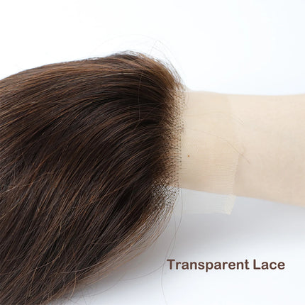 Medium Brown Silk Base Lace Closure With Clips In 5x5inch Silk Top Topper with Natural Bangs European Remy Human Hair Toupee