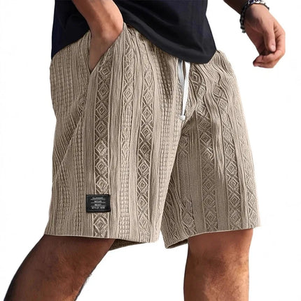 Men's Jacquard Casual Shorts Summer Harajuku Solid Sweatpants Fashion Men Short Pants Retro Men Clothes Roupas Streetwear New