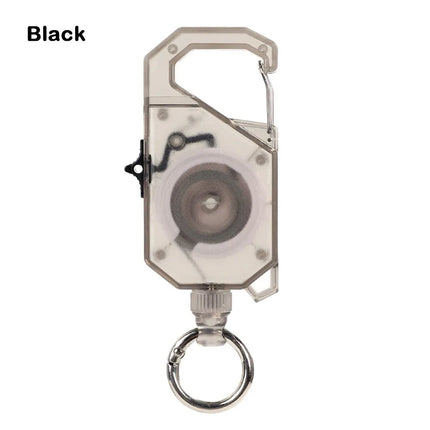 Portable Plastic Elastic Keychain Hovering Type Retractable Easy Pull Buckle Lanyard Carabiner Badge Holder Outdoor
