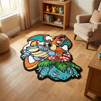 Anime Pokemon Charizard Blastoise Venusaur Rug Fluffy Soft Floor Mat Kids Bedroom Decor Gamer Gift Non-slip Area Carpet