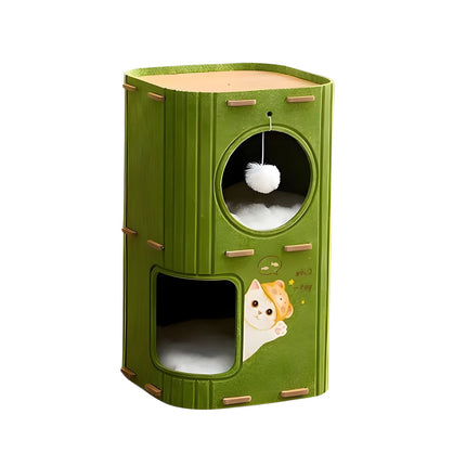 Multi-Layer Cat Nest Cat Climbing Frame Integrated Enclosed Safe Cat Sleeping Nest Scratch-Resistant Wear-Resistant Four-Seasons