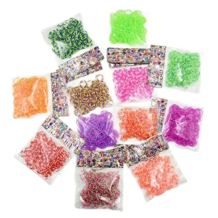 New Loom Rubber Bands Bracelet for Kids or Hair Rainbow Rubber Loom Bands Make Woven Bracelet DIY Craft Toys Christmas Gift