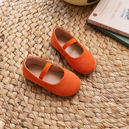 New Girl Dresses Casual Shoes Simple Fashion Children Leather Shoes Solid Color Spring Autumn Kids Princess Ballet Flat Shoes