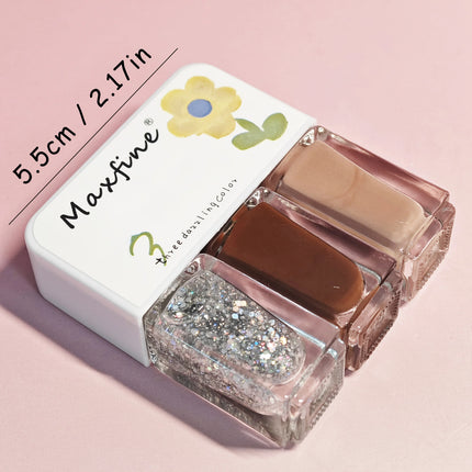 V14 Chocolate Mousse 3-Bottle Set - Quick Dry Long-lasting Peelable Water-based Nail Polish Triple Color Nail Polish