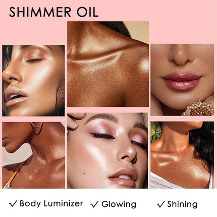 Liquid Highlighter Oil Makeup Cosmetic High Gloss Glitter Face Body Shimmer Highlighter Waterproof Long Lasting Women Beauty