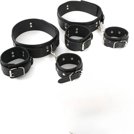 BDSM Bondage Wrist Thigh Cuffs and Ankle Sex Restraints Set Adjustable Leg Straps Handcuffs Couple Beginner SM Game Play
