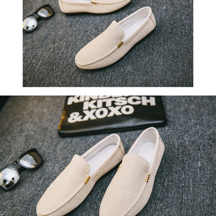 Men Casual Shoes Canvas Slip On Fashion Loafers for Male Luxury Dress Driving Shoes Formal Wedding Party Flats Plus Size