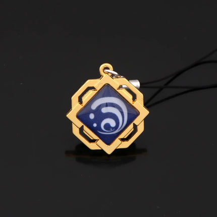 Game Genshin Impact Vision Keychain Luminous 7 Element Double Side Glass Pendant Eye Of Original Keyring Phone Charms Souvenir