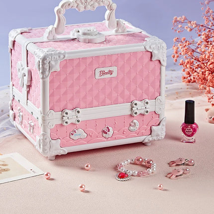 Kids Makeup Kit for Little Girls 49 Pcs Washable Makeup Kit Kids Real Girls Makeup Kit with Cosmetic Case ，Birthday Gifts