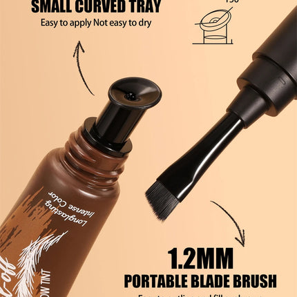 Tear-Off Eyebrow Gel And Brush Combined Long-Lasting Intense Color Sweat-Resistant Semi-permanent Peeling Brow Tint Eye Makeup