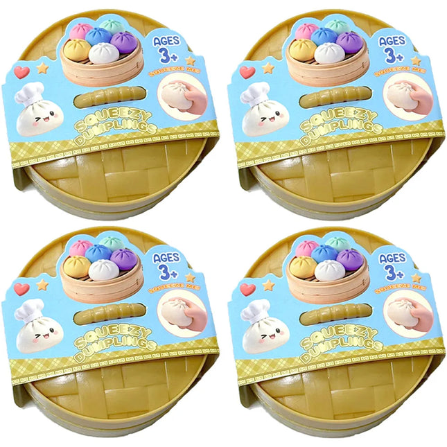New 1-12pcs Glitter Dumpling Glitter Dumpling Squishy with Box Dumplings Sensory Squeeze Toy for Stress Relief Toys