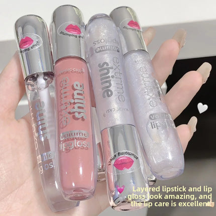 Fine Shimmer Lip Oil Gloss Long Lasting Hydrating Moisturizer Transparent Water Based Pearlescent Lip Glaze