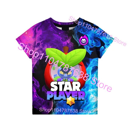 Kids Star Player Game 3D Print T-shirts Tees Summer T Shirt Boys Girls Clothing Cute Shirts Children Cute Child Tops